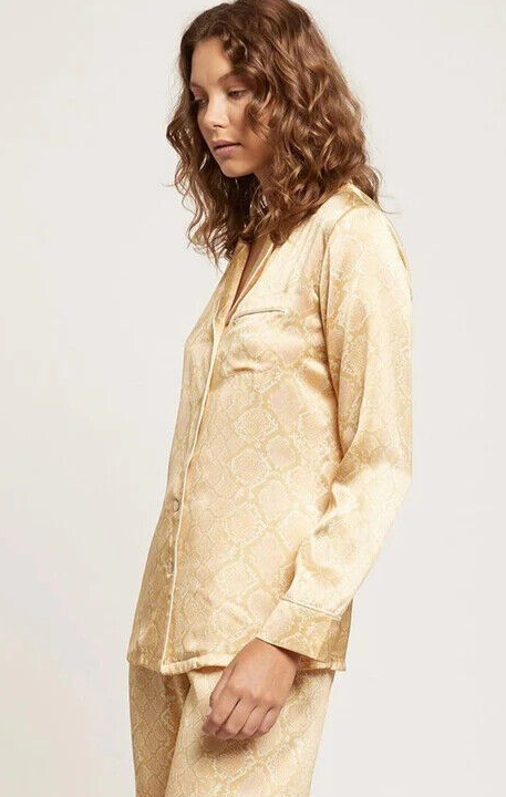 Serpentine Print Silk Pyjamas