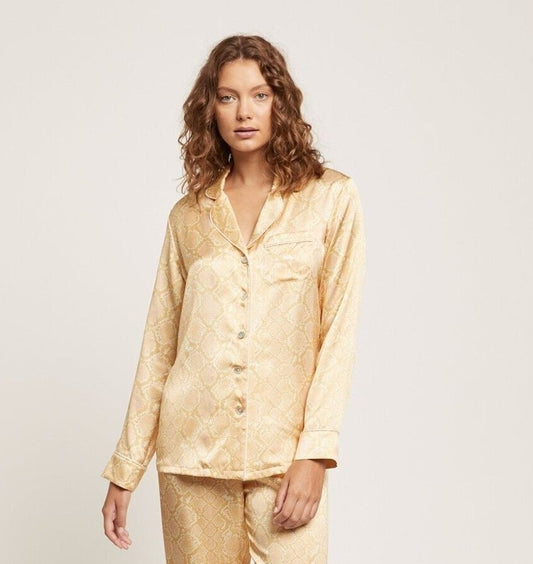 Serpentine Print Silk Pyjamas