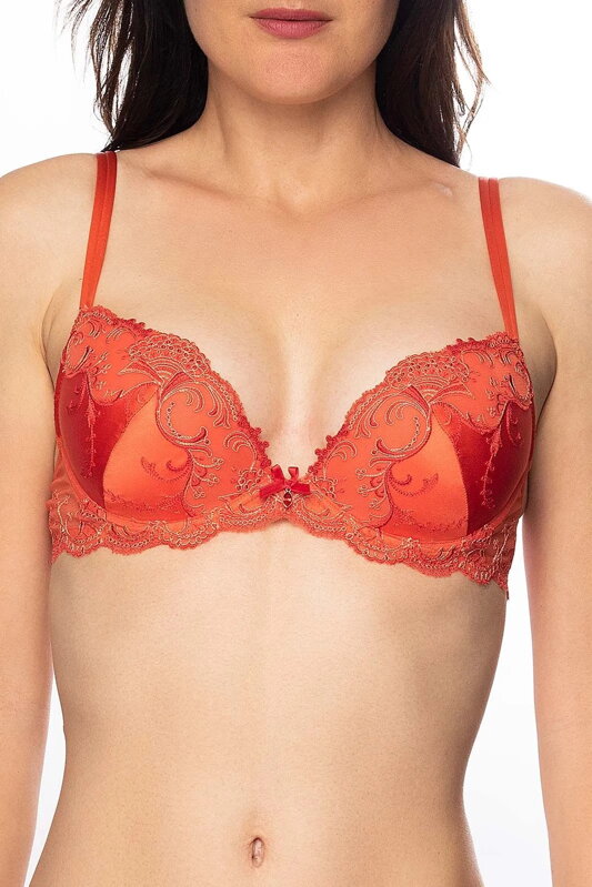 Splendour Soie Tropique Orange Silk Contour Bra